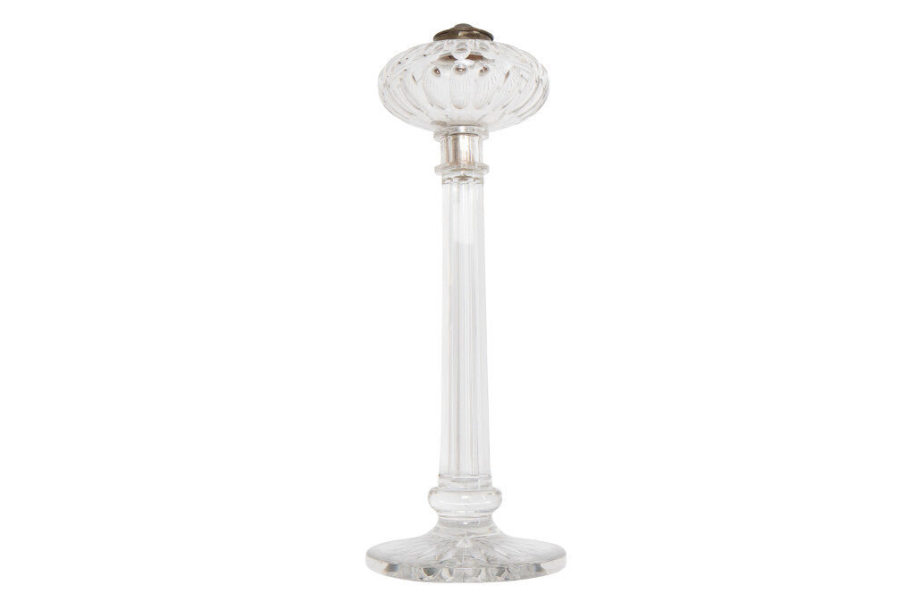 Cut Crystal Columnar Table Lamp, England 19th Century Default