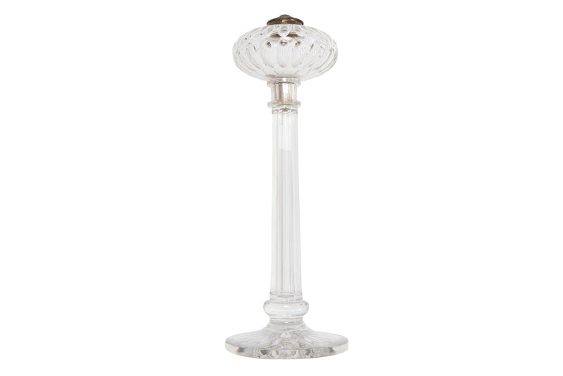 Cut Crystal Columnar Table Lamp, England 19th Century