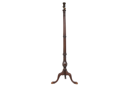 Mahogany Carved Wood Floor Lamp, England 19th Century Default