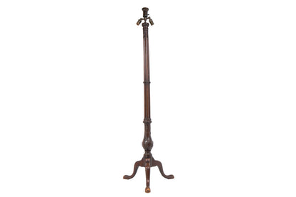 Mahogany Carved Wood Floor Lamp, England 19th Century Default