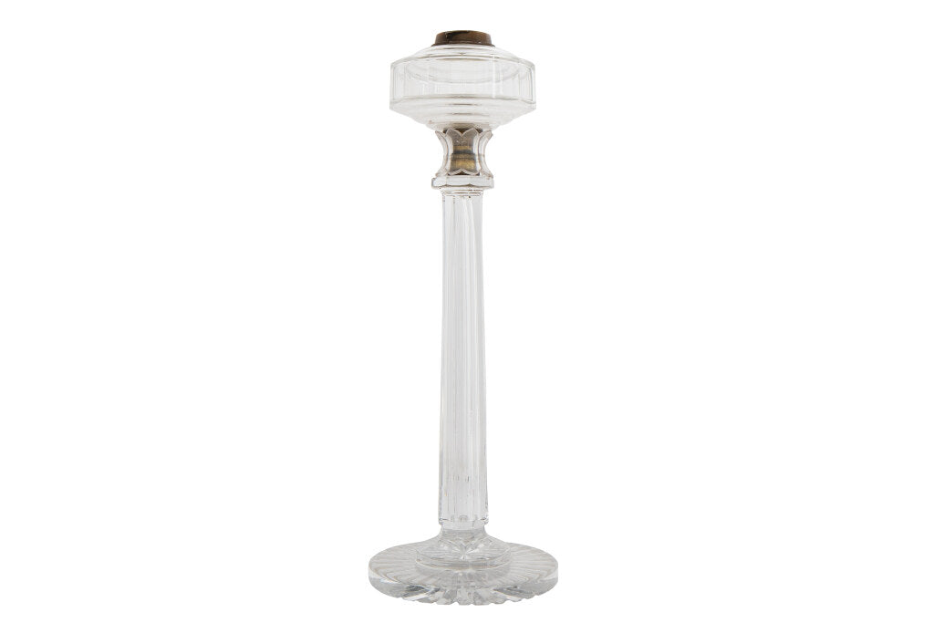 Cut Crystal Column Table Lamp With Font, England 19th Century Default