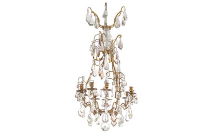 Gilt Bronze And Cut Crystal Pendalogues L.XV Nine Light Cage For Default