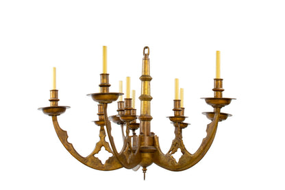 Brass Dutch Ten Light Chandelier, Holland 19th Century Default