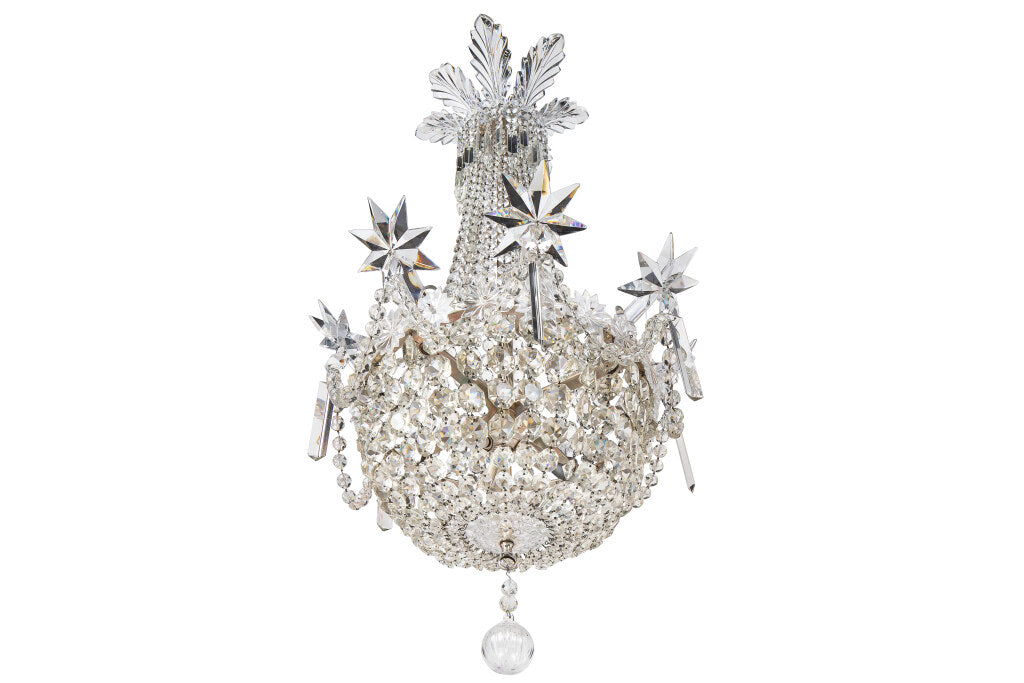 Silvered Bronze And Crystal Star Motif "BACCARAT" Five Light Pen Default