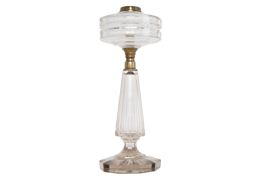 Cut Crystal Column Table Lamp, England 19th Century Default