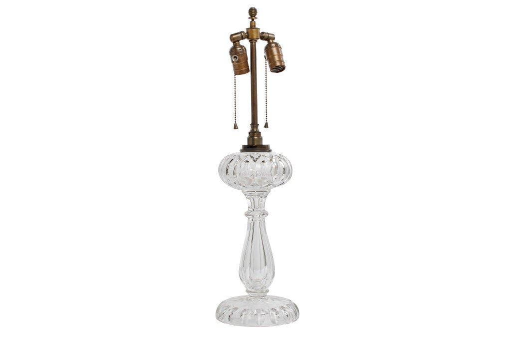 Cut Crystal Table Lamp With Font, England 19th Century Default
