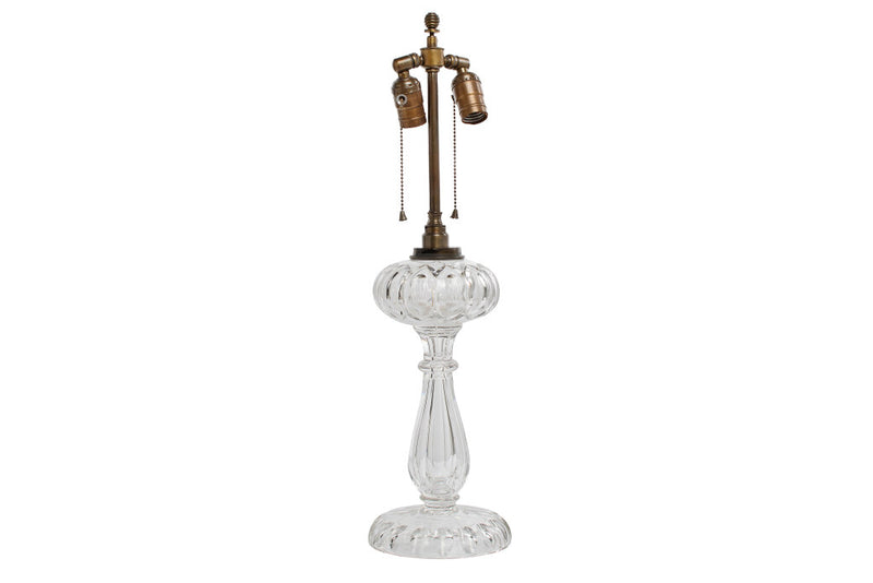 Cut Crystal Table Lamp With Font, England 19th Century