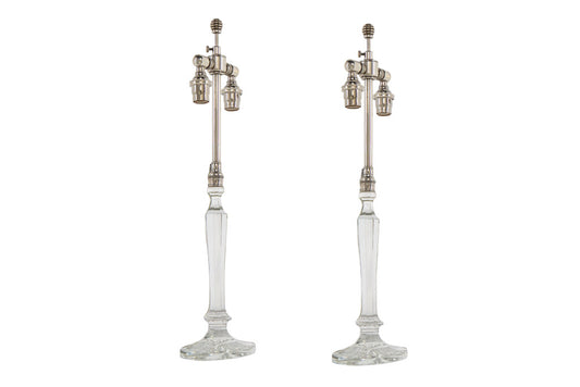 Cut Crystal "Crick" Dressing Table Lamps, England 19th Century Default