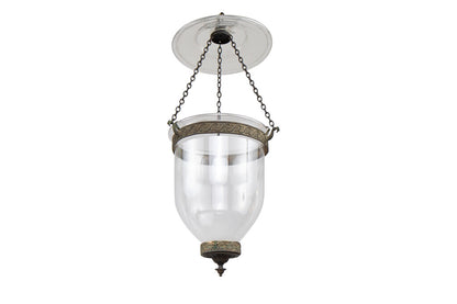 Glass And Patinated Brass Anglo Indian Bell Lantern, 19th Century Default