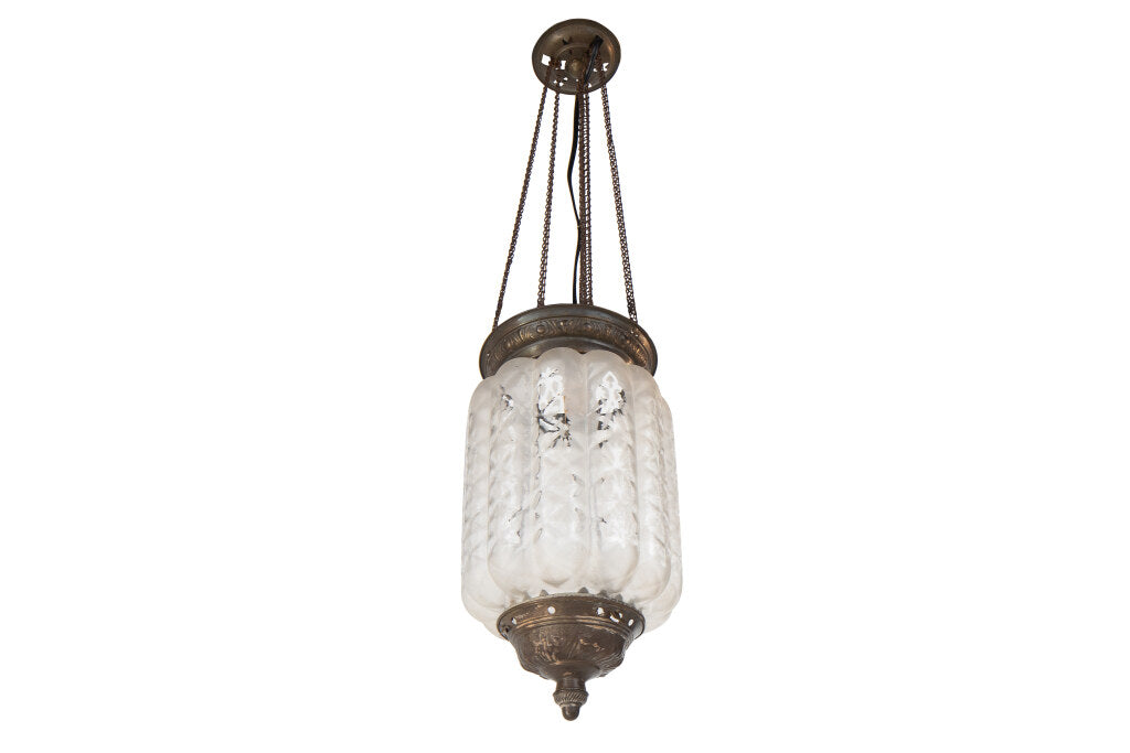 Molded Clear And Frosted Glass Anglo Indian Rise And Fall Lanter Default