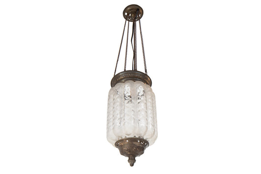 Molded Clear And Frosted Glass Anglo Indian Rise And Fall Lanter Default