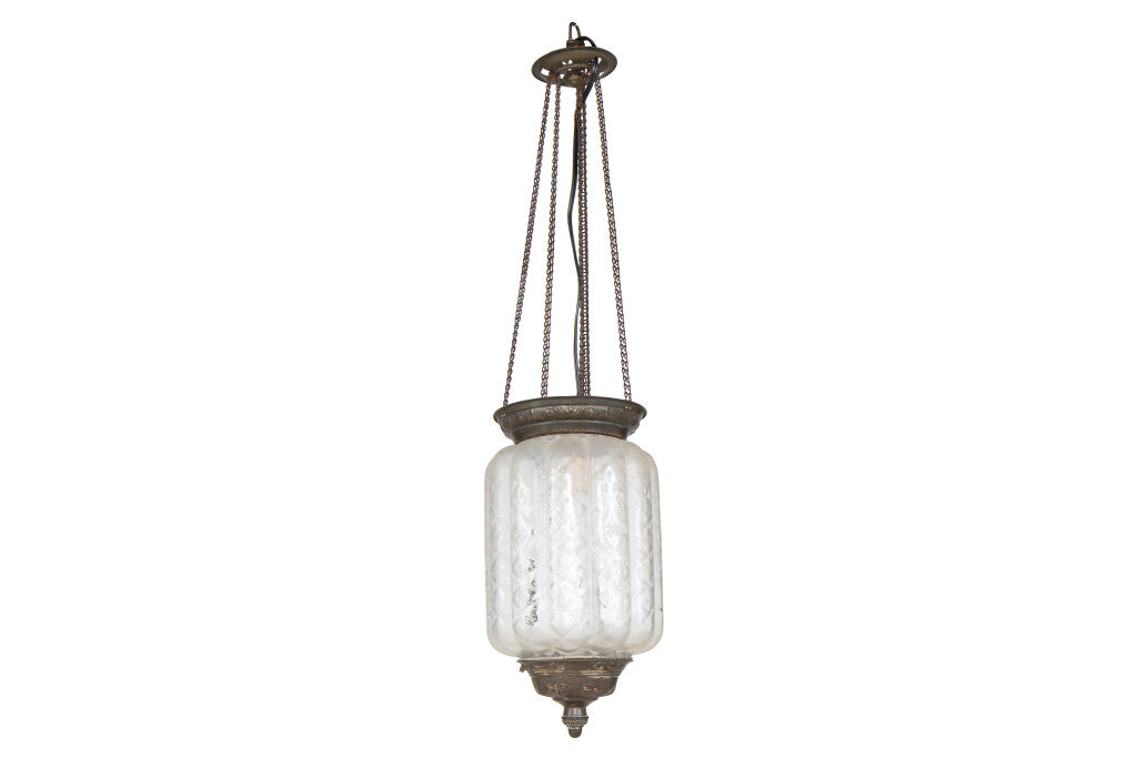 Molded Clear And Frosted Glass Anglo Indian Rise And Fall Lanter Default