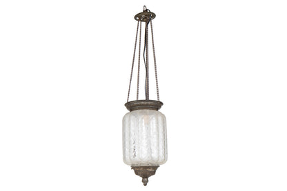 Molded Clear And Frosted Glass Anglo Indian Rise And Fall Lanter Default