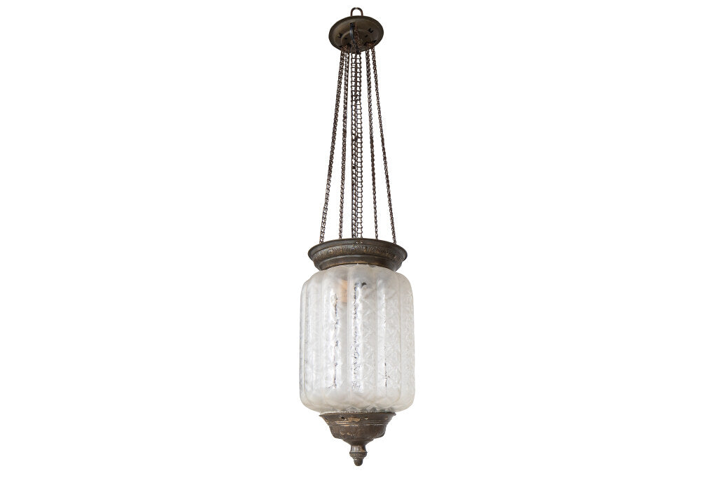 Molded Clear And Frosted Glass Anglo Indian Rise And Fall Lanter Default