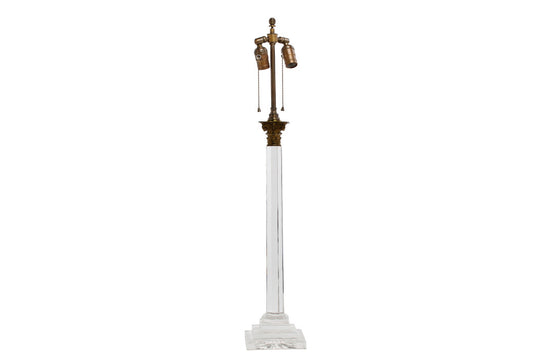 Cut Crystal Regency Column Table Lamp, England 19th Century Default