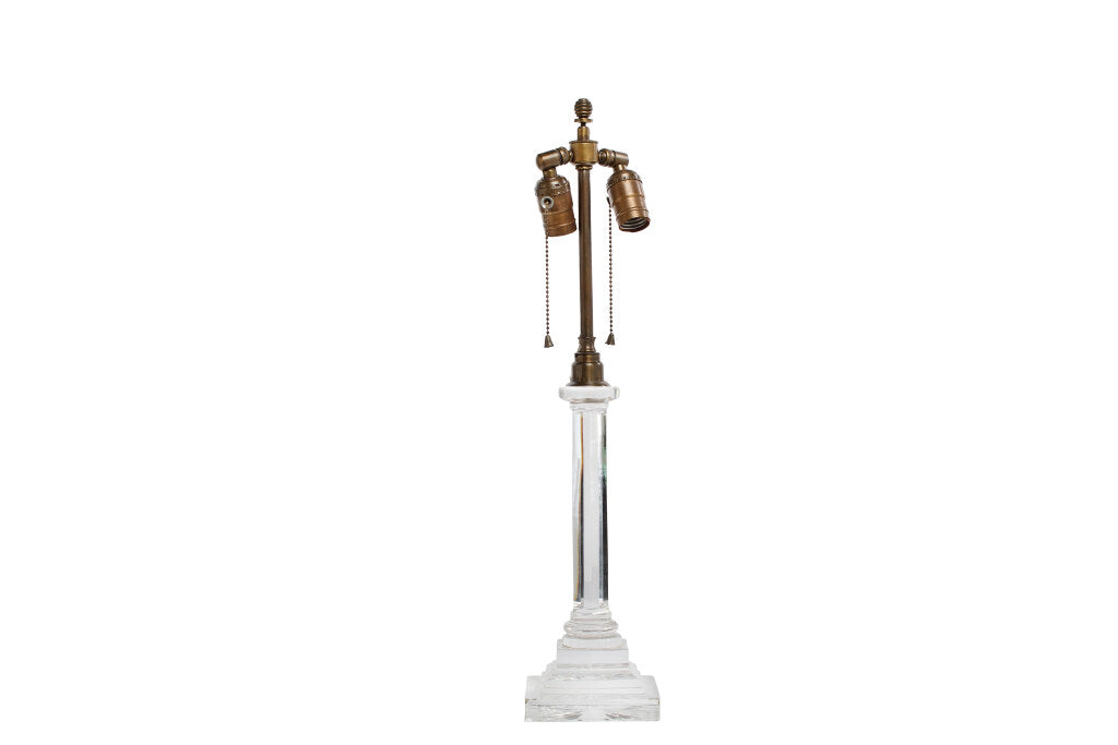 Cut Crystal Regency Column Table Lamp, England 19th Century Default