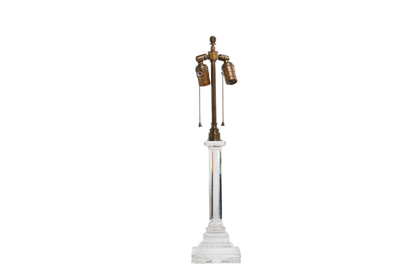 Cut Crystal Regency Column Table Lamp, England 19th Century