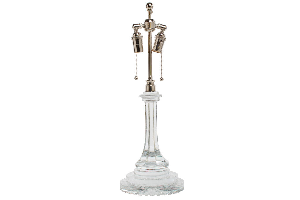 Cut Crystal Lamp Base, England 19th Century Default