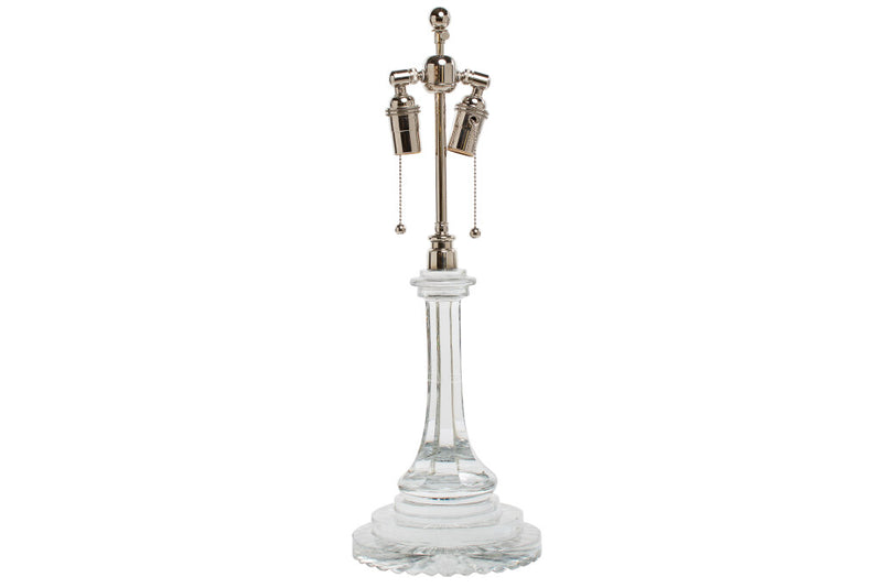 Cut Crystal Lamp Base, England 19th Century