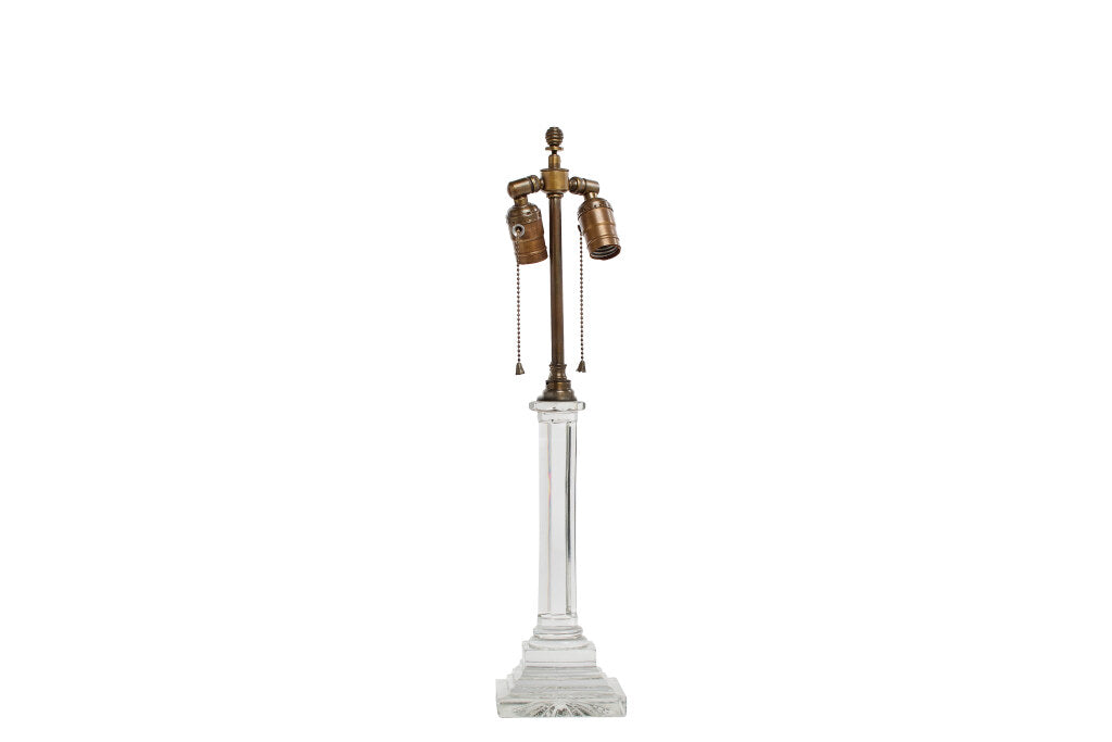Cut Crystal Regency Column Table Lamp, England 19th Century Default