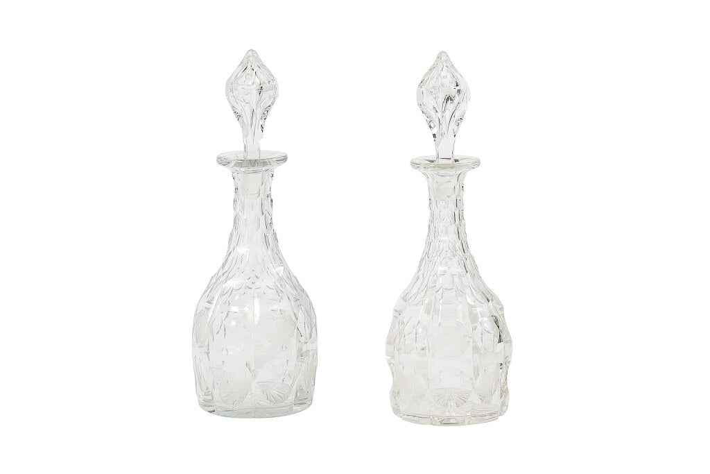 Victorian Hand Cut And Etched Decanters With Stoppers, England 1 Default