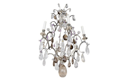 Silvered Bronze Clear, Amber And Amethyst  Rock Crystal L.XV Sty Default
