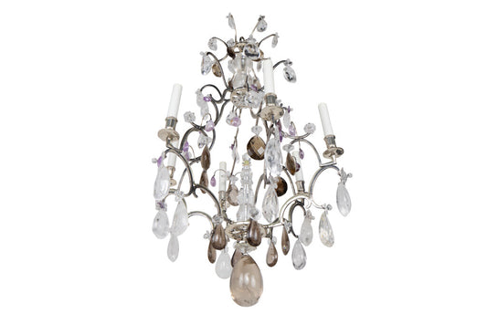 Silvered Bronze Clear, Amber And Amethyst  Rock Crystal L.XV Sty Default