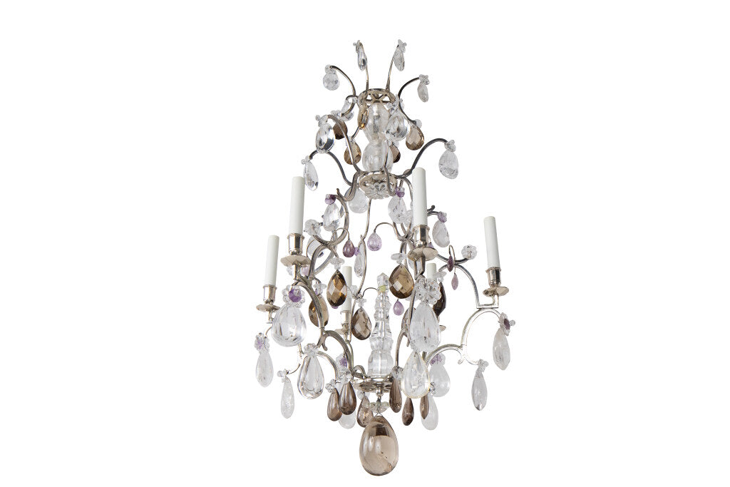 Silvered Bronze Clear, Amber And Amethyst  Rock Crystal L.XV Sty Default