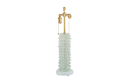 Clear And White Murano Glass Table Lamp In The Style Of VENINI Default