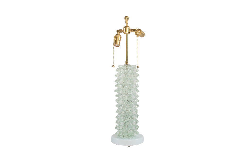 Clear And White Murano Glass Table Lamp In The Style Of VENINI Default