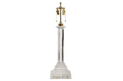 Cut Crystal Regency Column Table Lamp, England Early 19th Century Default