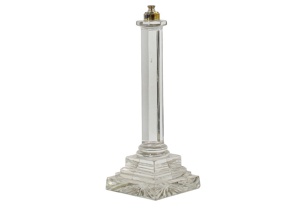 Cut Crystal Regency Column Table Lamp, England Early 19th Century Default
