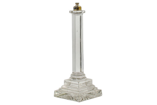 Cut Crystal Regency Column Table Lamp, England Early 19th Century Default