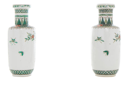 Porcelain Famille Vert Decorated Vases, China 19th Century Default