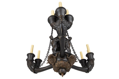 Patinated Bronze Art Deco Figural And Floral Decoration Nine Lig Default
