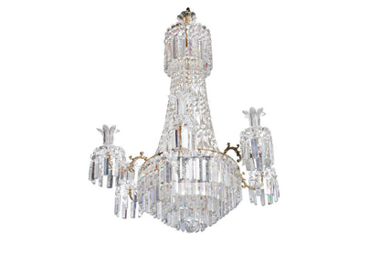 Crystal And Gilt Bronze Regency Six Light Chandelier, England 19 Default