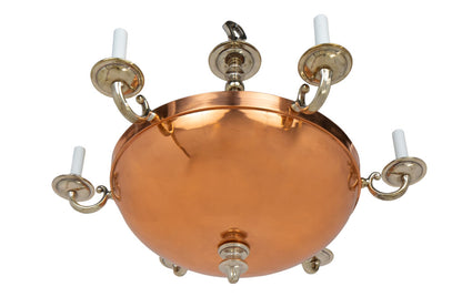 Copper And Nickeled Bronze Empire Style Six Arm Nine Light Chand Default