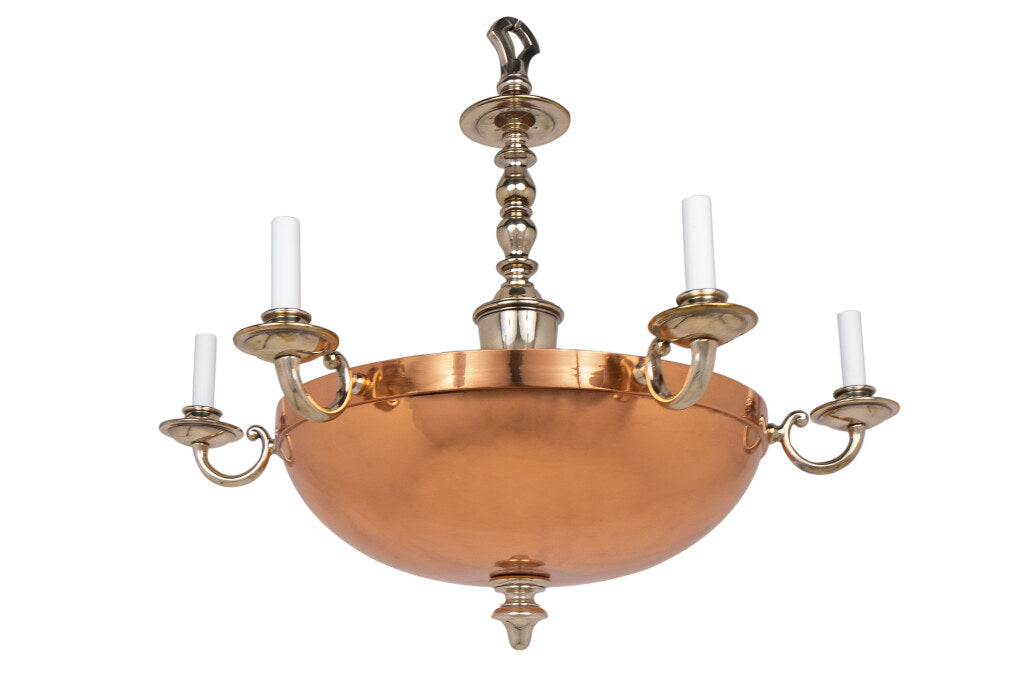Copper And Nickeled Bronze Empire Style Six Arm Nine Light Chand Default
