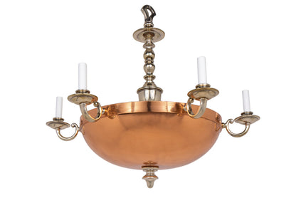 Copper And Nickeled Bronze Empire Style Six Arm Nine Light Chand Default