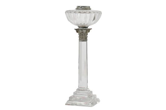 Cut Crystal Regency Column Table Lamp With Silvered Bronze Capit Default