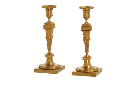 Gilt Bronze Decorated Candlesticks Signed 
F. Barbedienne, Franc Default