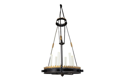 Painted And Gilt Iron Six Light Chandelier, England 17th Century. Default