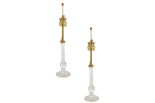 Cut Crystal "Crick" Dressing Table Lamps, England 19th Century Default