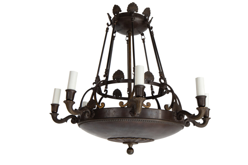 Painted Tole and Brass Sixteen Candles, Twenty-Five  Light Chand Default