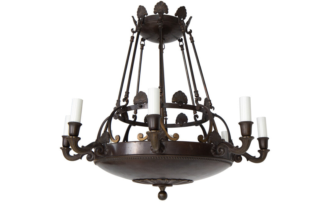 Painted Tole and Brass Sixteen Candles, Twenty-Five  Light Chand Default