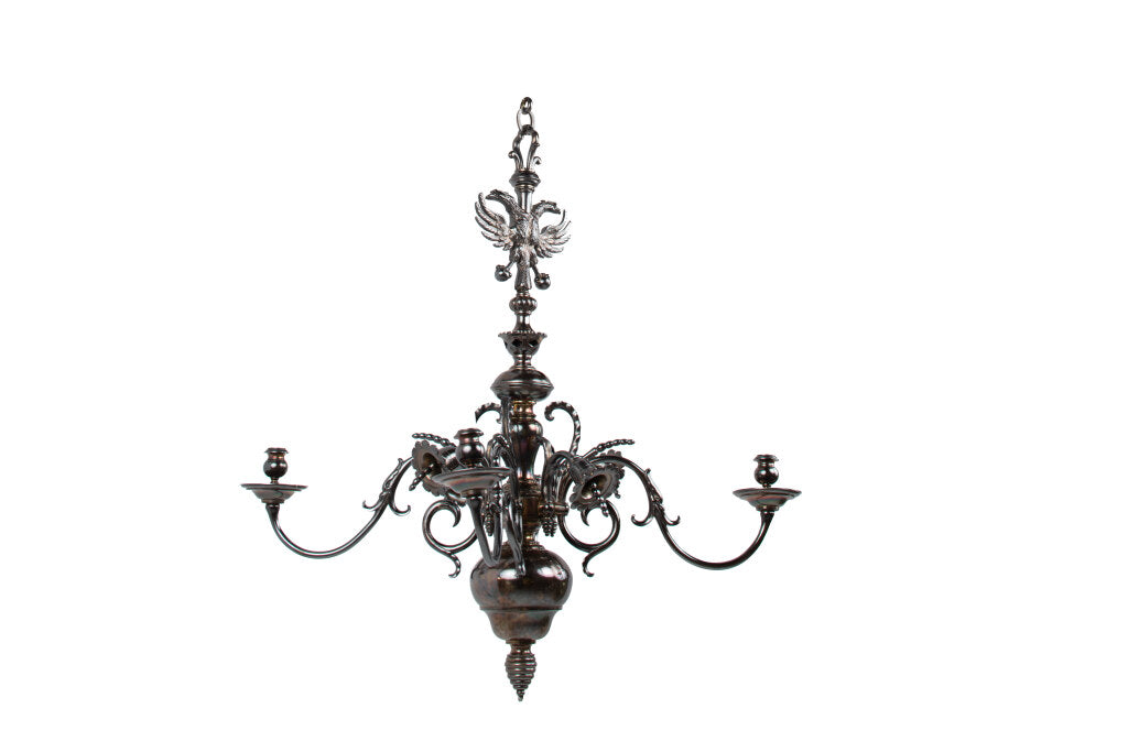 Silvered Bronze Baroque Style Double Eagle Crown Four Light Chan Default