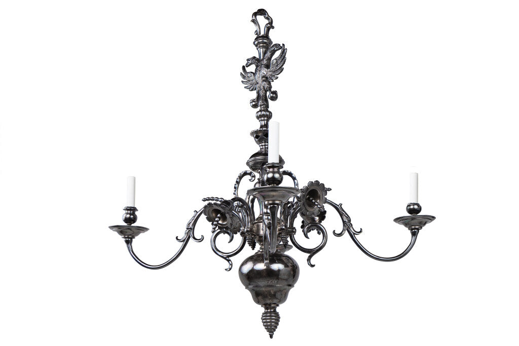 Silvered Bronze Baroque Style Double Eagle Crown Four Light Chan Default