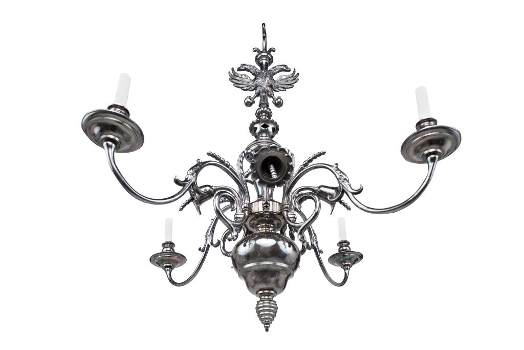 Silvered Bronze Baroque Style Double Eagle Crown Four Light Chan Default