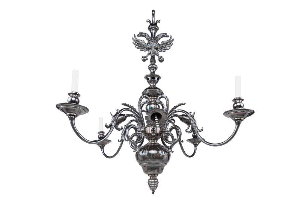 Silvered Bronze Baroque Style Double Eagle Crown Four Light Chan Default