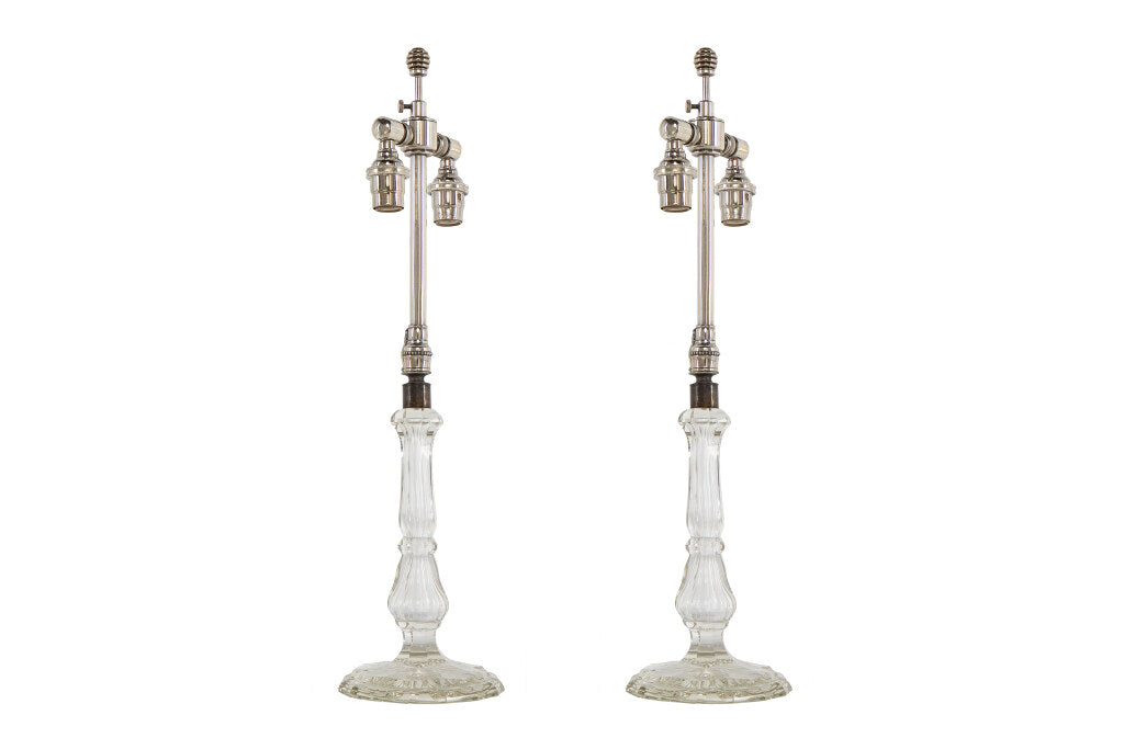Cut Crystal Candlesticks, England 19th Century Default